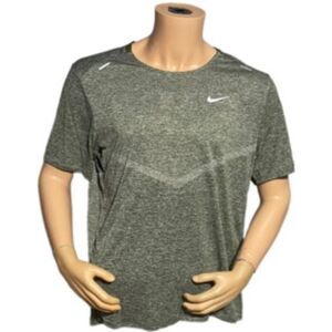 Nike Mens Athletic T-Shirt XL Rise 365 Dri-Fit Green Heather Sporty Runner Top